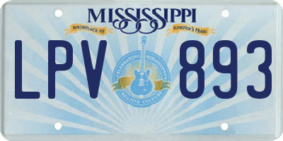 MS license plate LPV893