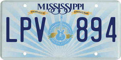 MS license plate LPV894