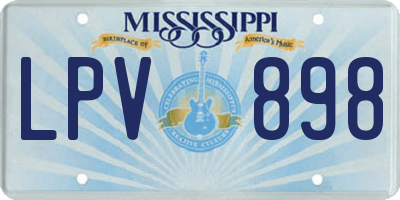 MS license plate LPV898