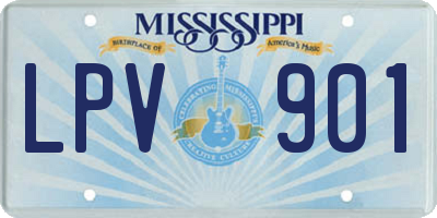 MS license plate LPV901