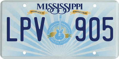MS license plate LPV905