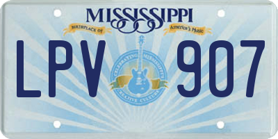 MS license plate LPV907