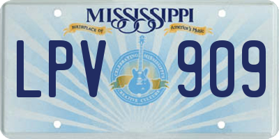 MS license plate LPV909