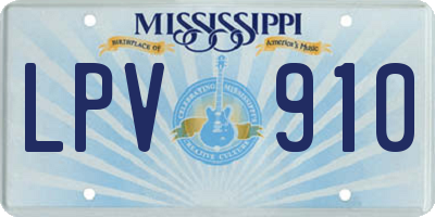 MS license plate LPV910