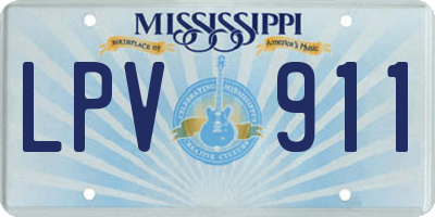 MS license plate LPV911