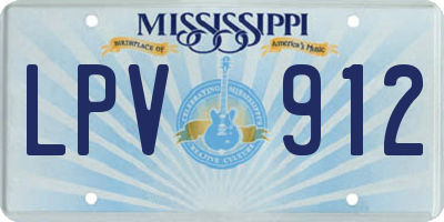 MS license plate LPV912