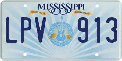 MS license plate LPV913
