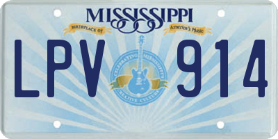 MS license plate LPV914