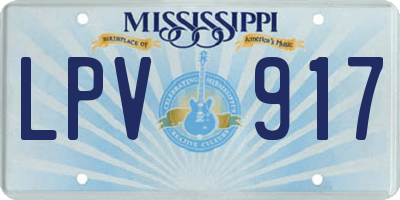 MS license plate LPV917
