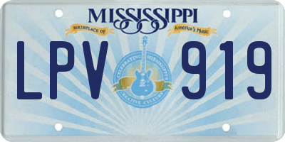 MS license plate LPV919