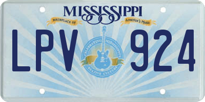 MS license plate LPV924