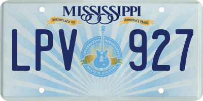 MS license plate LPV927