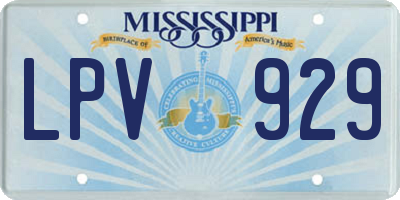 MS license plate LPV929