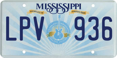 MS license plate LPV936