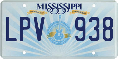 MS license plate LPV938