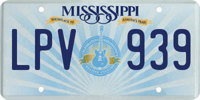 MS license plate LPV939