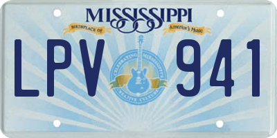 MS license plate LPV941