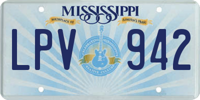 MS license plate LPV942