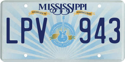MS license plate LPV943