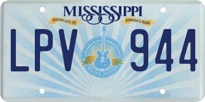 MS license plate LPV944