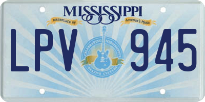 MS license plate LPV945