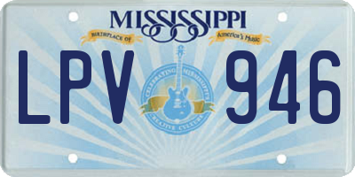 MS license plate LPV946