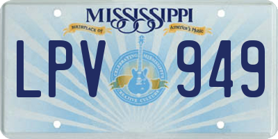 MS license plate LPV949