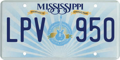MS license plate LPV950