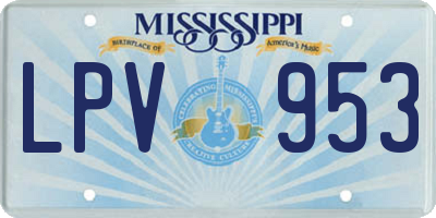 MS license plate LPV953