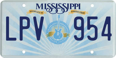 MS license plate LPV954