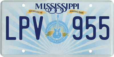 MS license plate LPV955