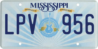MS license plate LPV956