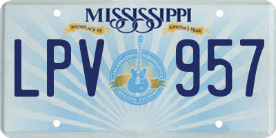 MS license plate LPV957