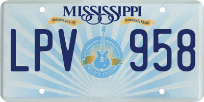 MS license plate LPV958