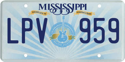 MS license plate LPV959