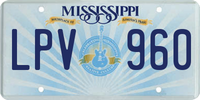 MS license plate LPV960