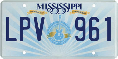 MS license plate LPV961
