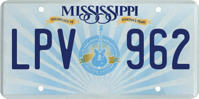 MS license plate LPV962