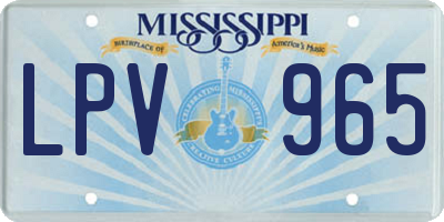 MS license plate LPV965