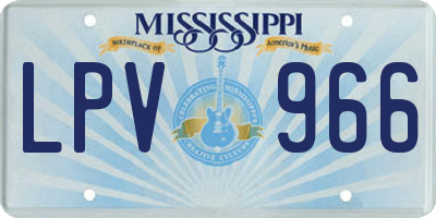 MS license plate LPV966