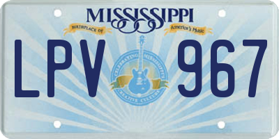 MS license plate LPV967
