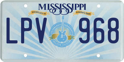 MS license plate LPV968