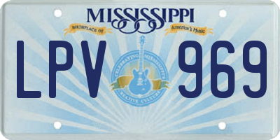 MS license plate LPV969
