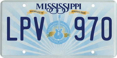 MS license plate LPV970