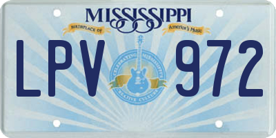 MS license plate LPV972
