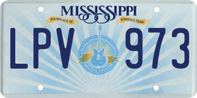 MS license plate LPV973