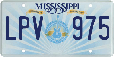 MS license plate LPV975