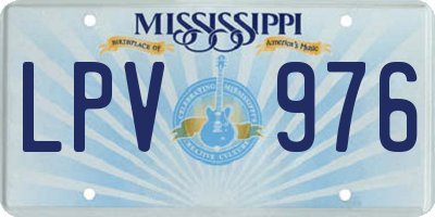 MS license plate LPV976