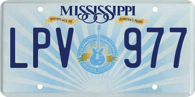 MS license plate LPV977