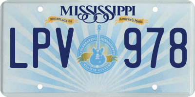 MS license plate LPV978